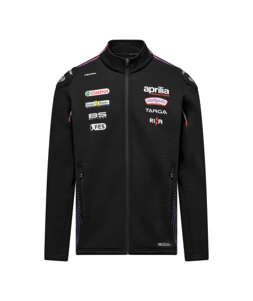 Aprilia-sweatshirt met rits Racing Team 2026 voor heren, zwart
