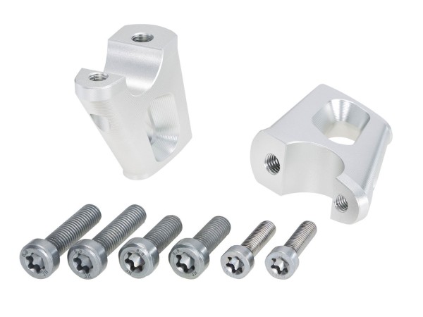 Stuurverhoger H=25 mm met offset 23 mm achter zilver voor BMW R nineT Scrambler (16-23)