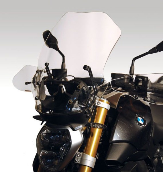 Hoog windscherm en antiverblindingsspoiler voor BMW R 1200 R (15-18), helder