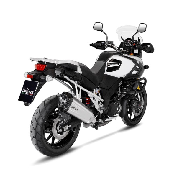 LeoVince uitlaatsysteem LV-12 voor Suzuki V-Strom 1000 ABS /XT, zilver, slip on, Euro4, E-certificaat