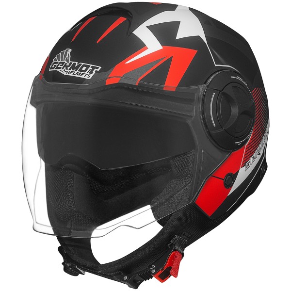 Germot helm GM 650, mat zwart/rood