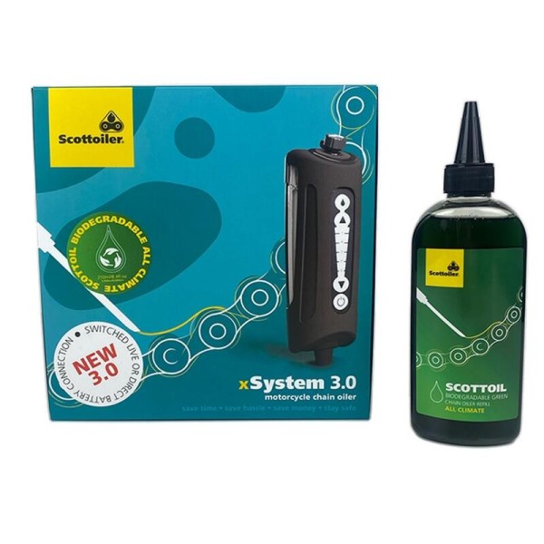 Scottoiler Xsystem 3.0 + 250 ml olie All Climate Biologisch afbreekbaar