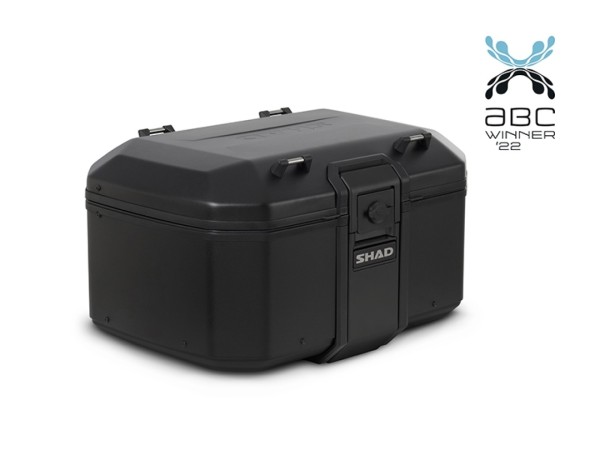 Shad Top Case TERRA TR55 Pure Black zonder bevestigingsplaat, zwart aluminium, 55 l