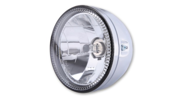 HIGHSIDER pro 5 3/4 inch hoofdkoplamp Skyline H4 chroom Met LED parkeerlichtring, E-keurmerk (1pc)
