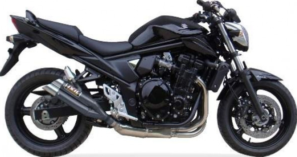 IXIL HYPERLOW BLACK XL rvs achterdemper voor Suzuki GSF 650 / 1250 Bandit, GSX 650 F / 1250 F