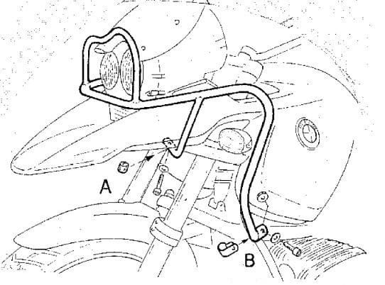 Zilveren tankbeschermer voor combinatie met motorbeschermer voor BMW R 1150 GS (00-04)