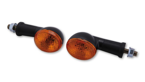 HIGHSIDER Smart Ovale lampen Mini richtingaanwijzerbehuizing zwart / lens oranje (paar), voor & achter