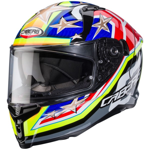 Caberg helm Avalon X Track zwart/fluo-geel-rood-blauw