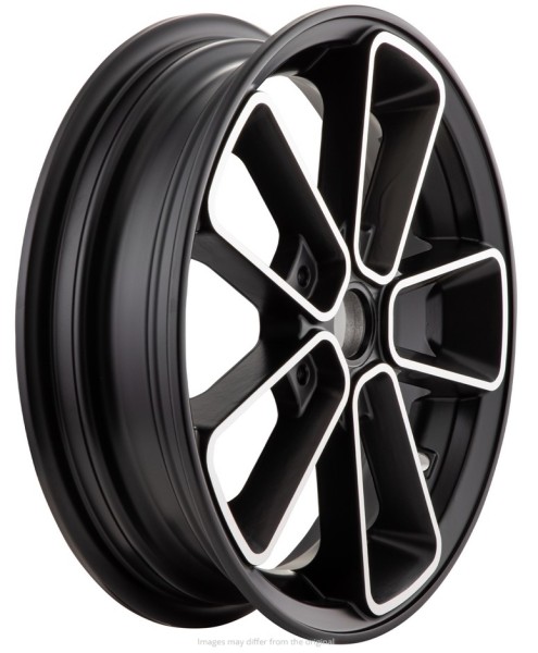 Velg voor/achter 12" voor Vespa GTS/GTS Super/GTV/GT 125-300cc, zwart met zilveren velg