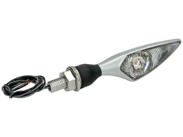 Kellermann indicator, ruit, staal, LED, VL/HR, 12 V, mat chroom, M8x20, E-goedgekeurd
