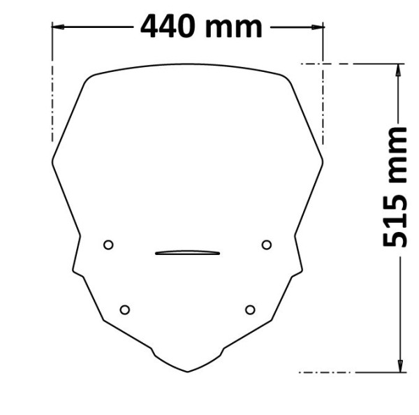 Windscherm - hoogte 515 mm voor Honda XL 750 Transalp (23-24), helder