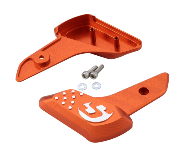 Voetsteunen rechts en links voor Vespa Primavera /Sprint 50-150ccm 2T/4T AC, mat oranje