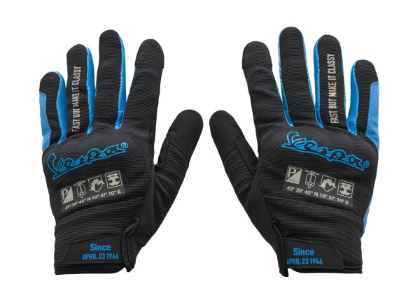 Vespa handschoenen zwart blauw