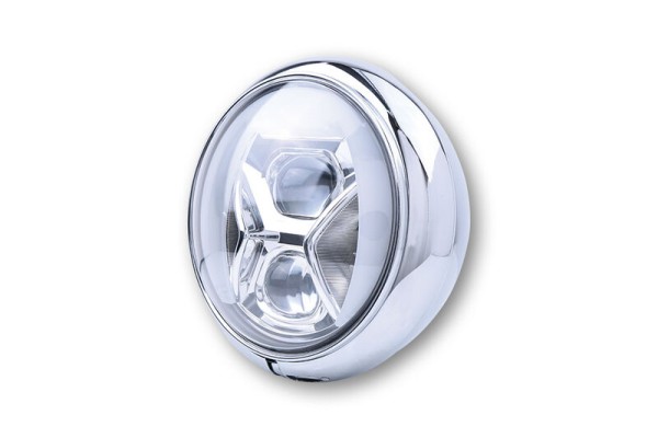 HIGHSIDER pro 7 inch koplamp HD-stijl Type 8 LED chroom Met TFL, bochtverlichting, E-goedgekeurd (1pc)