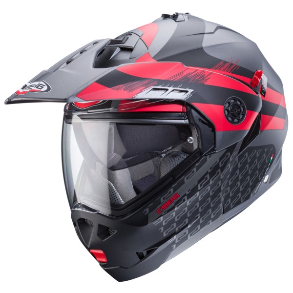 Caberg helm Tourmax X Sarabe mat-pistool metallic/zwart-rood