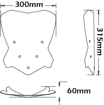 Laag windscherm op originele beugels voor BMW F 800 R (15-19), rookgrijs donker