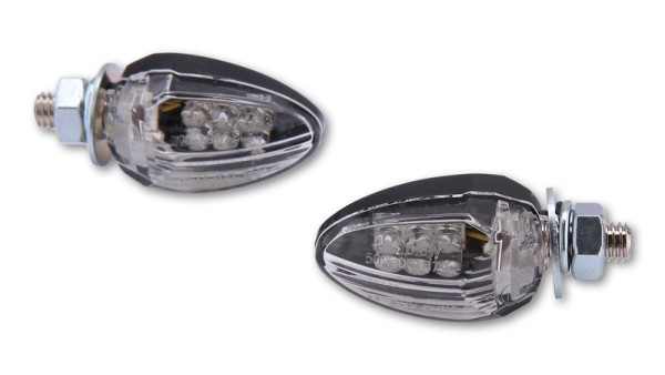 HIGHSIDER Smart Drop LED knipperlichtbehuizing zwart / lens helder (paar), voor & achter