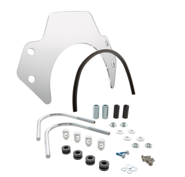 Flyscreen voor Vespa GTS/GTS Super/GT/GT L 125-300cc, houders zilver, transparant