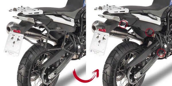 Afneembare zijkofferdrager voor BMW F 650 GS / F 800 GS (MY 08-17) / F 700 GS (MY 13-17) Origina
