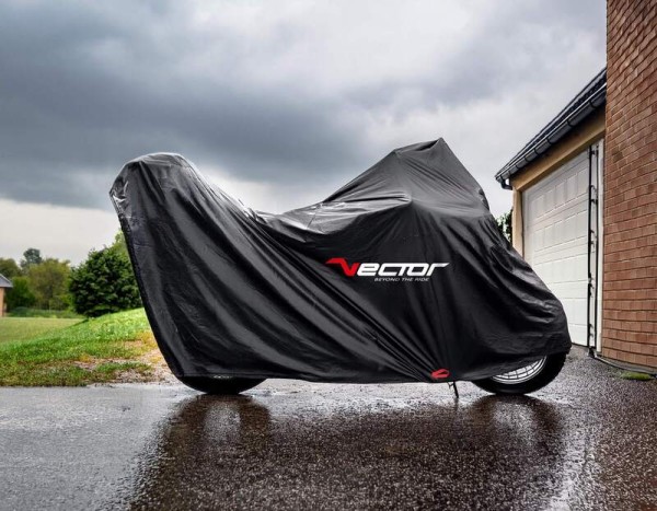 VECTOR H2O Binnen/buiten afdekzeil voor motor/scooter met topkoffer - Zwart - M