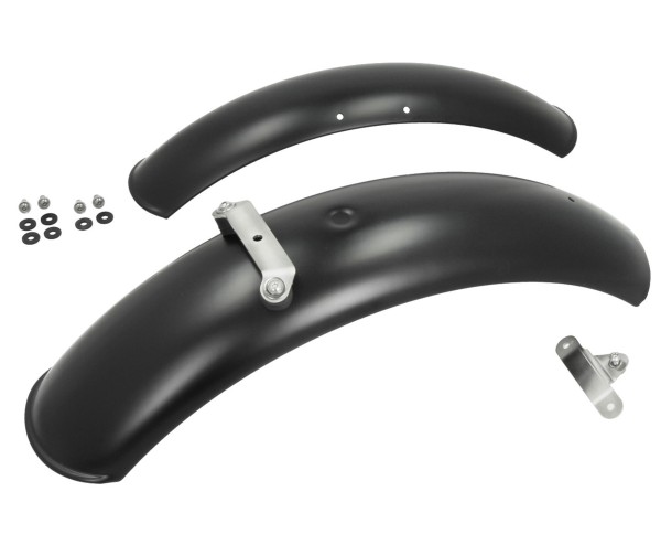 Spatbord aluminium, paar, zwart voor Moto Guzzi V7 I+II, V7 III