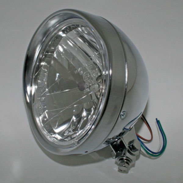 HIGHSIDER slimme 6 1/2 inch koplamp Cruiser Chroom Met kap, E-goedgekeurd (1pc)
