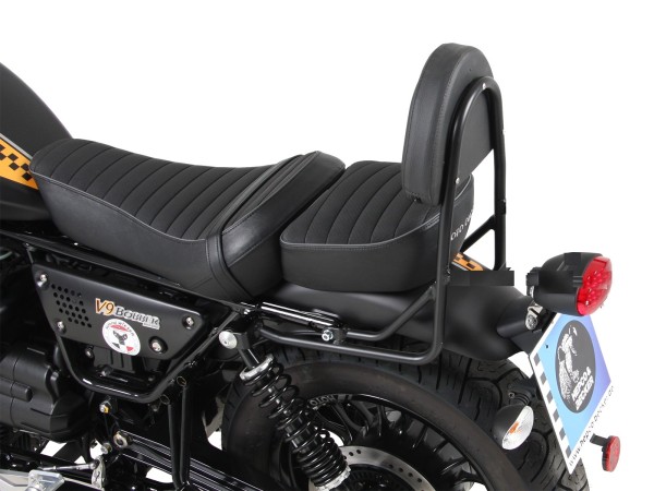 Sissybar zonder bagagerek zwart voor V 9 Bobber (Bj.17-) model met lange zit