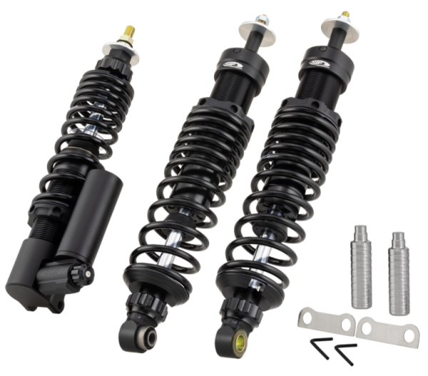 Schokdemper kit voor & achter voor Vespa GTS/GTS Super/GTV/GT 60/GT/GT L 125-300ccm, zwart mat