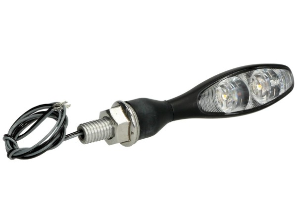 Kellermann indicator, Micro 1000 Extreme, staal, LED, V/H, L/R, 12 V, zwart gesatineerd, M8x20