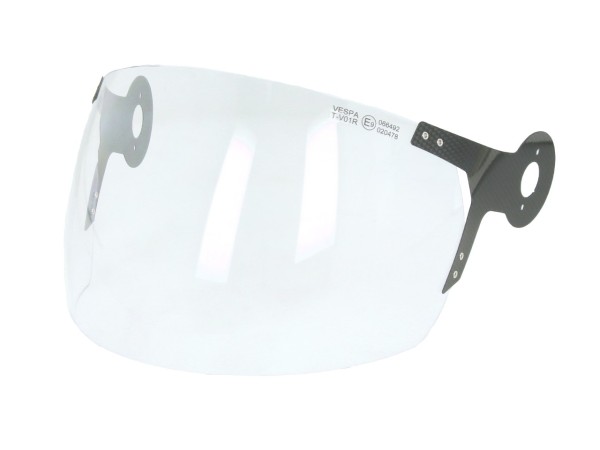 Helmscherm, transparant, met carbonhouder voor Vespa-helm Argentario, Officina 8