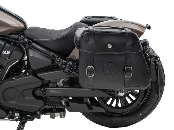Kniptassenset zwart incl. houder voor Indian Scout Bobber 1250 (25-) Hepco & Becker