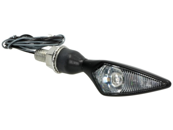 Kellermann indicator, ruit, staal, LED, VL/HR, 12 V, zwart gesatineerd, M8x20, E-goedgekeurd