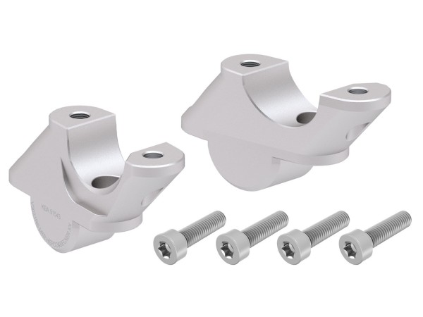 Stuurverhoger H=30 mm met offset 21 mm achter zilver voor BMW R 1250 RS (19-) (alleen voor RS stuur)