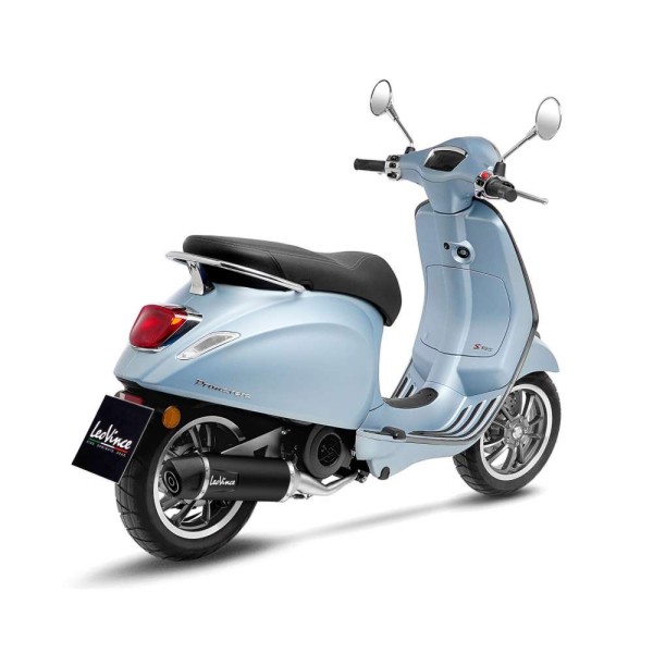 LeoVince uitlaatsysteem compleet SBK Nero voor Vespa Primavera 125, roestvrij staal zwart, E-certificaat