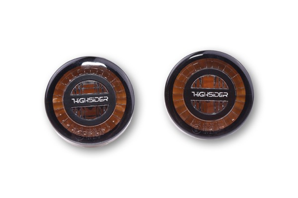 HIGHSIDER Pro Rocket LED-richtingaanwijzerbehuizing zwart / lens rookgrijs (paar), voor & achter