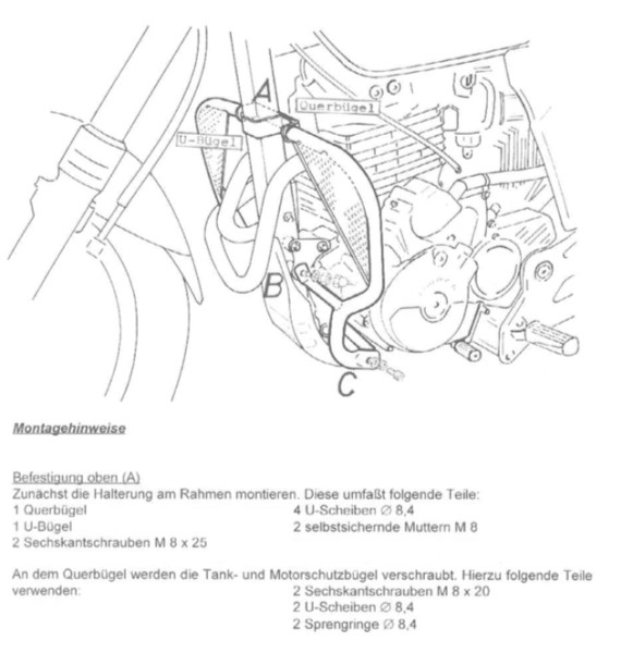 Motorbeschermer zwart voor Honda SLR 650 (97-99) /FX 650 Vigor (99-00) Hepco & Becker