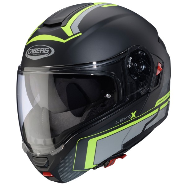 Caberg helm Levo X Elite mat-zwart/antraciet-fluo-geel