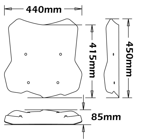 Middenruit op originele beugels voor BMW F 850 GS (18-21), helder