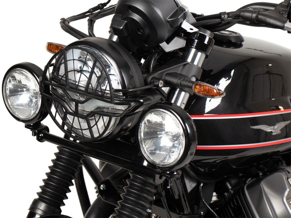 Lampbeschermer zwart voor Moto Guzzi V7 850 Special/Stone/Centenario (21-24) Hepco & Becker