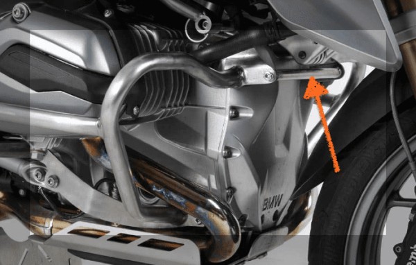 Roestvrijstalen verstevigingssteun voor motorbeschermer voor BMW R 1200 GS LC (13-18) Hepco & Becker