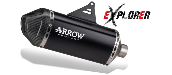 ARROW-uitlaat EXPLORER, aluminium zwart met carbon-eindkap voor BMW R12 G/S (25-)