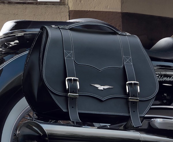 Originele koffers, leder, zwart, 23 l voor Moto Guzzi Eldorado