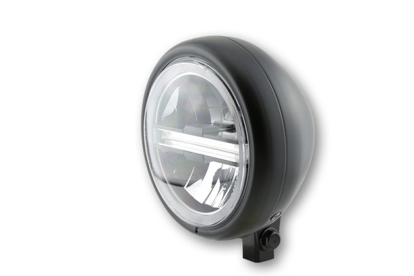 HIGHSIDER pro 5 3/4 inch koplamp Pecos Type 6 LED zwart mat met TFL, E-goedgekeurd (1 stuk)