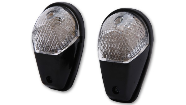 HIGHSIDER Smart fairing knipperlichten LED knipperlichtbehuizing zwart / lens helder (paar), voor & achter