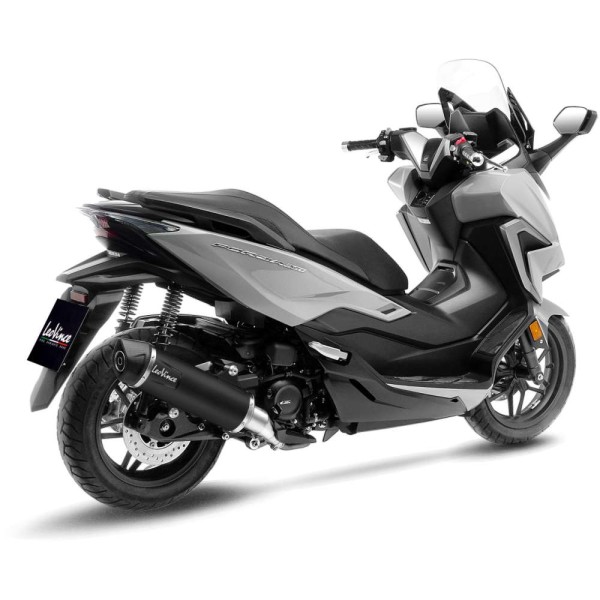 LeoVince uitlaatsysteem SBK Nero voor Honda Forza 350, roestvrij staal zwart, slip on, E-certificaat