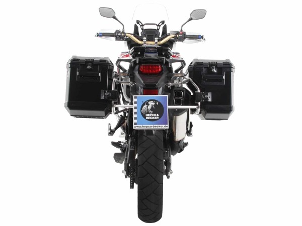 Xplorer uitsnijdkoffer zwart + uitsnijddrager voor Honda CRF 1000 Africa Twin (16-17) Hepco & Becker