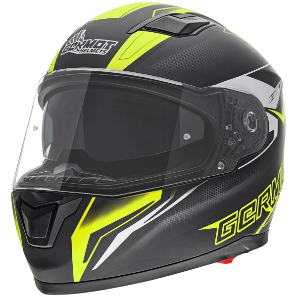 Germot GM 330 integraalhelm, mat zwart/fluo geel