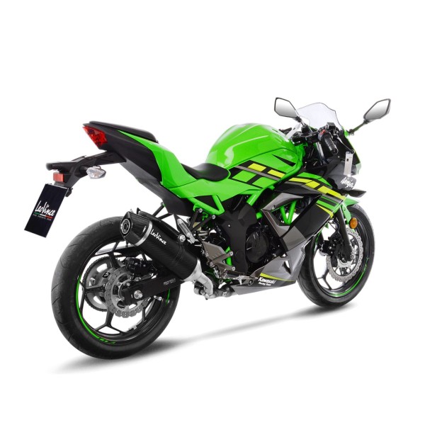 LeoVince uitlaatsysteem LV One Evo voor Kawasaki Ninja 125 /Z 125, carbon, slip on, Euro4, E-certificaat