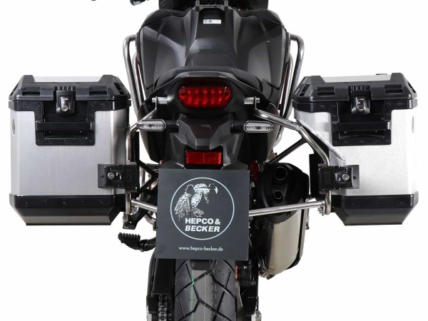 Xplorer uitsnijdkofferset zilver + uitsnijddrager zilver voor Honda CRF 1100 Africa Twin (20-21)