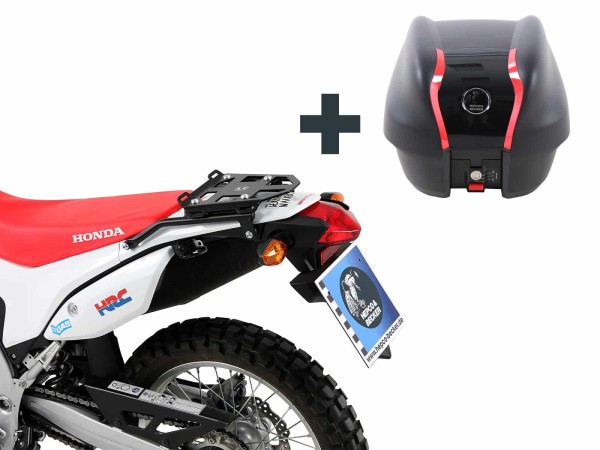 Topkofferdrager zwart incl. Journey Topcases 30 zwart voor Honda CRF 250 L / Rally (12-20)